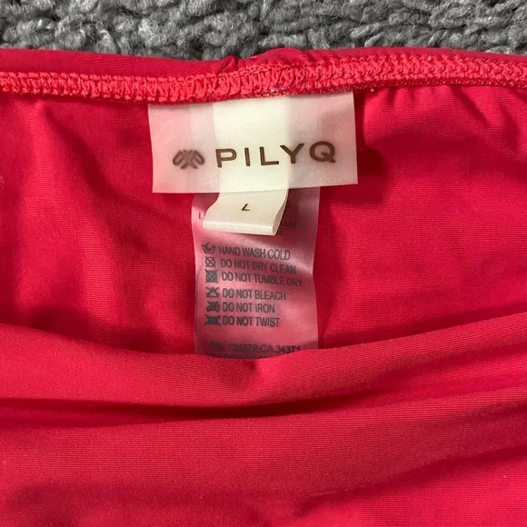 Pilyq Coral Red Bikini Set/PilyQ Rouge Braided Zen Bikini - Picture 2 of 10